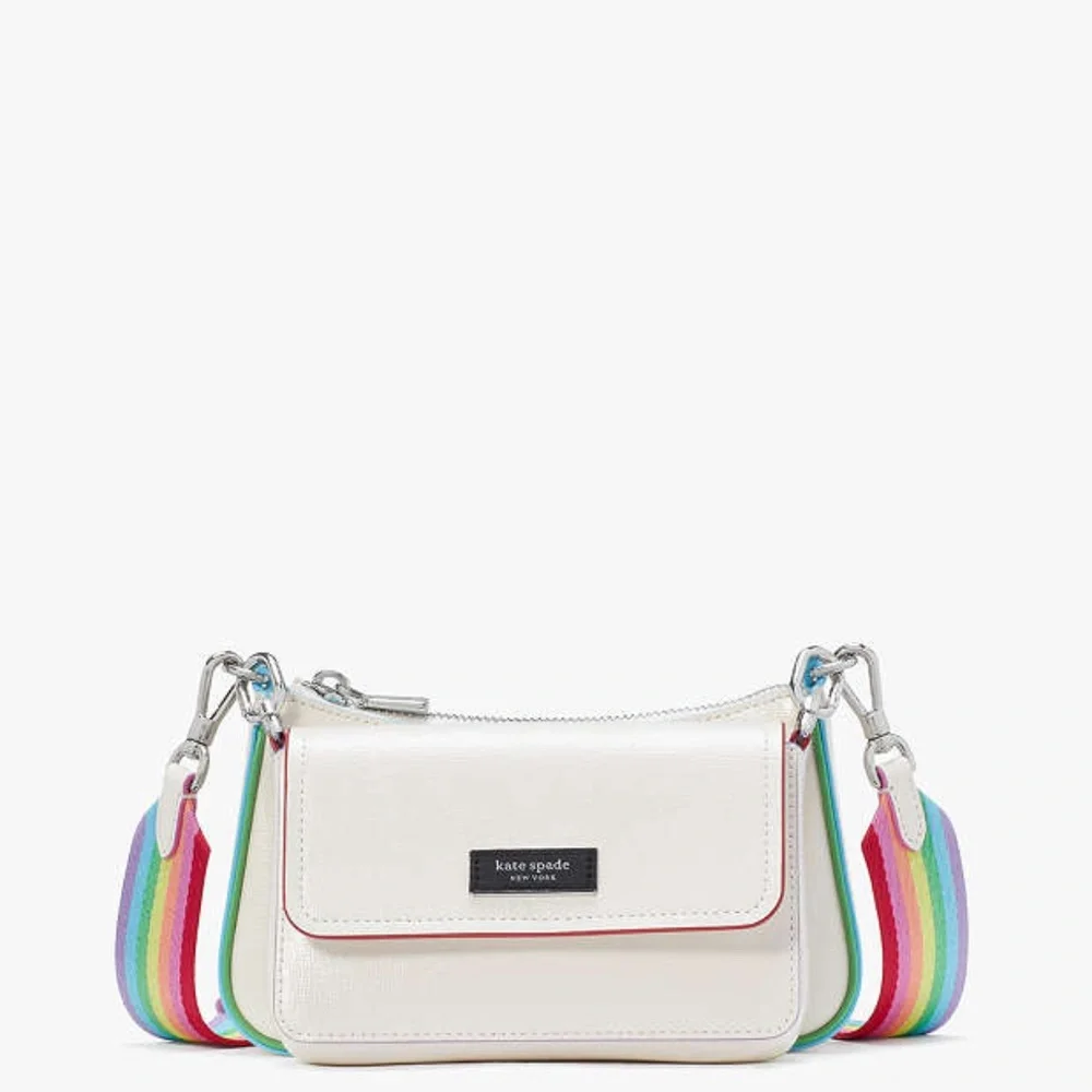 Double Up Rainbow Trim Crossbody - Picture 7 of 7